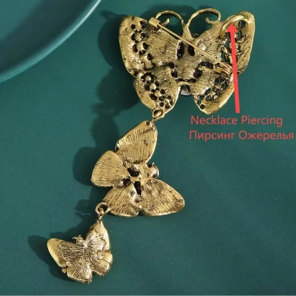 Fuchsia Butterfly Cascade Jewel of Elegance Brooch